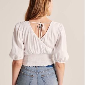 NWOT Abercrombie & Fitch Linen Wrap Front Blouse